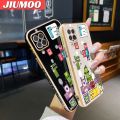 JIUMOO For Samsung Galaxy M62 F62 Case Cartoon Cute Monster Tetris New Design Phone Case Side Pattern Luxury Plating Silicone Casing Full Cover Camera Shockproof Protection Cases. 