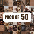 Customize 50 Brown Theme Vintage Aesthetic photo cards of your choice 50 Cards 4x6'' For Wall Decorate. 