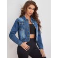 Blue Short Denim Jacket for Women Premium Quality Export Denim Stuff. 