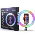RGB LED Ring Light with Mobile Phone Holder 26cm (10 inch)– Adjustable Soft Light for Selfie, TikTok, YouTube, Makeup & Live Streaming. 