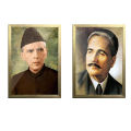 Set of 2 Frames Quaid E Azam, ilama Iqbal, Picture Frame Pakistan Wall Décor Wall Scenery Wall Art Home Design Home Artwork Decoration for Living Room, Bedroom. 
