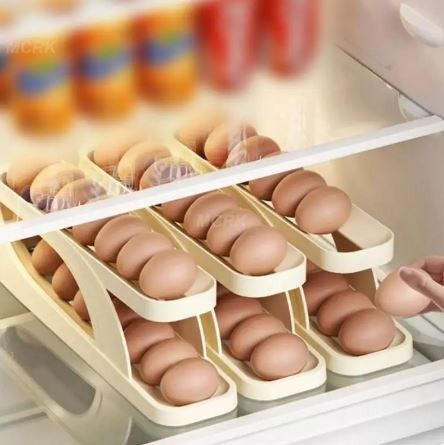 Egg Double Rack RN Automatic Scrolling Egg Rack, Double Layer Egg Dispenser, Counter ...