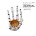 Cosme Creepy Candle Holder Spooky Halloween Skeleton Hand Candle Holder for Gothic Home Decor Party Supplies Tealight Stand with Skull Backbone Design Skeleton Candle Holder. 