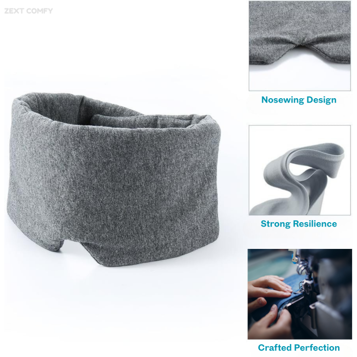 ZEXT%20Cotton%20Sleep%20Eye%20Mask%20for%20Men%20Women%20Travel%20Blind%20Fold%20Zero%20Pressure%20Sleeping%20Eye%20Mask%20with%20Adjustable%20Strap%20-%20Image%203
