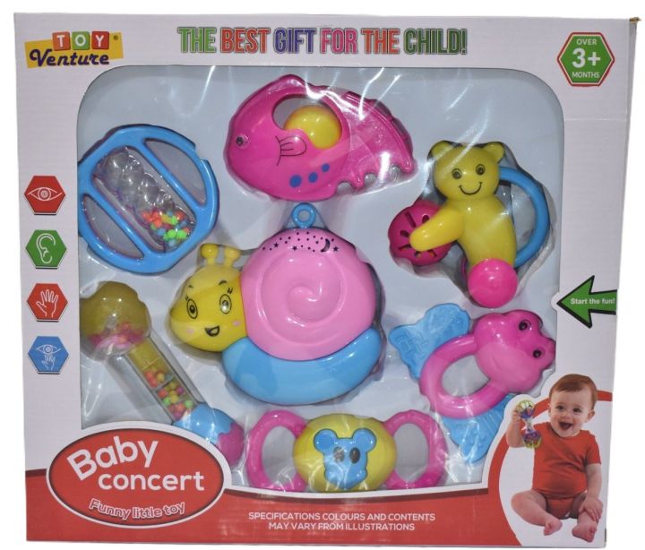 RATTLE SET 7PCS BOX TOY FOR KIDS