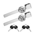 Sliding Glass Door Ratchet Lock JCBIZ Glass Lock Terrarium Showcase Display Case Cabinet Sliding Glass Push Door Locks with Keys Furniture Hardware Universal Key Type Sawtooth Lock. 