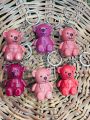 Cute Teddy Bear  Key Chain 6 Pcs Matte  Lip gloss  - 6 Different Colors -. 