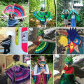 Kids Cosplay Costume Stage Performance Owl Peacock Wings Bird Felt Cape with Mask for Girls Boys Halloween Party Cloak. 