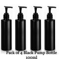 Black Empty Plastic Pump Bottles 100ml Travel Size Lotion Pump Bottle for Oil / Hair Oil Empty Bottle Pump 100ml / Pump Bottles for Shampoo, Hand Wash, and Beauty Care etc.. 