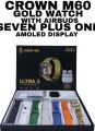 CROWN M60 GOLD WATCH WITH AIRBUDS SEVEN PLUS ONE AMOLED DISPLAY. 