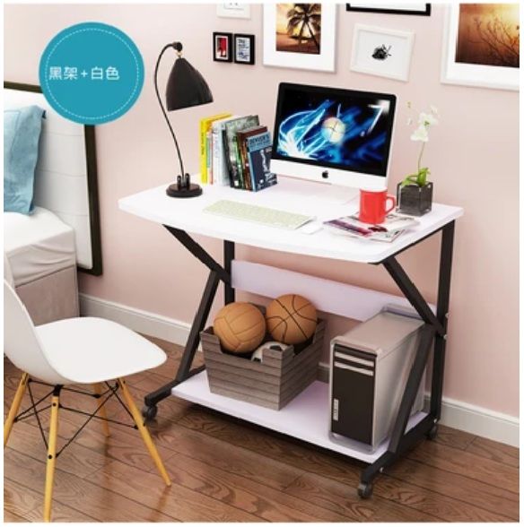 Skyrise K- Shaped Simple Office Table Desktop Table With Book Shelf PC Spacing Office Desk Keyboard Tray Laptop Table Computer Table stoarge for other things Study Table Writing Table Home