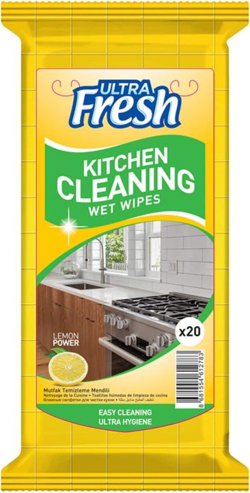 Ultra Fresh Kitchen Cleaning Wet Wipes – Lemon Scent