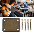 Electric Guitar Metal Neck Plate Reinforcing Stylish Touch Strengthen Connection 4 Holes Electric Guitar Neck Plate for. 