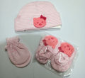 Newborn Baby Caps Mitten And Booties Set. 
