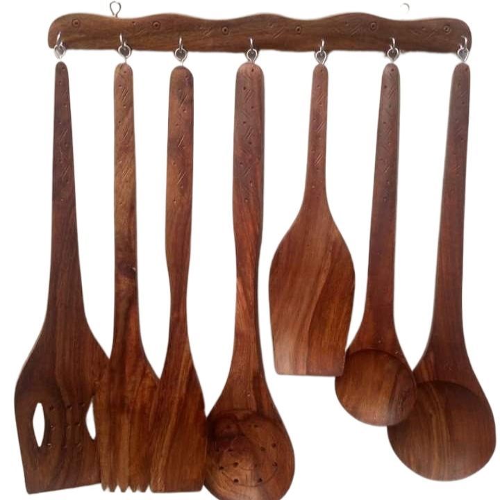 Wooden Cooking Spoon Set Made Completely with Shessham/Tahli