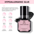 ZWELLBE Lash Clusters Glue 8ml Black Eyelash Glue for DIY Lash Extensions Long-Lasting Waterproof No Irritation Makeup Tool. 