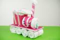 Baby Shower-  baby gifts- baby born gift- Adorable Diaper Cake Train - Ideal Baby Gift for New Parents. 