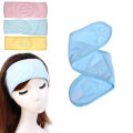 6 Pcs Set - 2 Towelling  Facial Headband Hairband 4 Facial Sponge Cleansing and Makeup Remover Facial Puff Soft Wet Foam Beauty Blender Pad Large Size Face Wash Cleaner Accessories Cleanser Adjustable Girls Women Ladies Hair Wrap Toweling Head Band. 