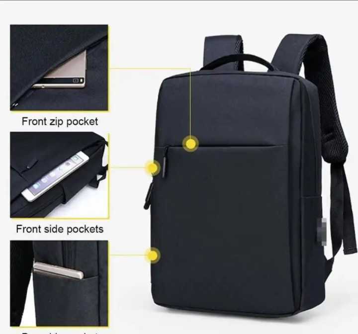 Triple pocket with two side bottle pockets school Laptop BAG for  University college school Laptop Backpack B210, 16-Inch Laptop/Tablet , Durable, Water-Repellent, Lightweight, Clean Design, Sleek for Travel, Business Casual or College