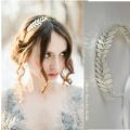 Baroque Metal Gold Leaf Headband Leaves Headpiece Tiara Hairband For Women Forehead Hair Jewelry Wedding Headwear. 