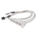 MainBoard 4 Port USB 2.0 to 9 Pin Header Bracket Extension Cable. 