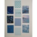 Blue Journaling sticker sheets - Pack of 10 - Size: 5 x 5 cm. 
