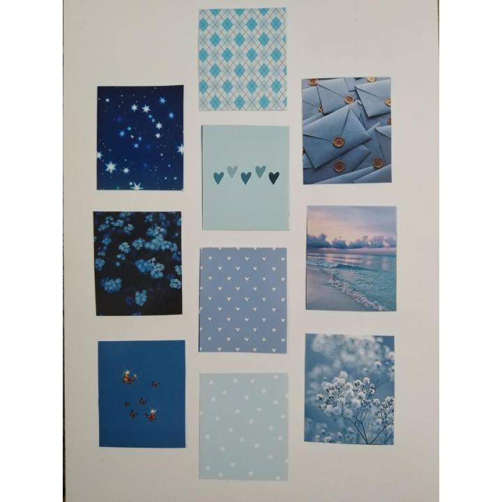 Blue Journaling sticker sheets - Pack of 10 - Size: 5 x 5 cm