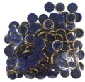 100-piece 4-hole buttons packet - blue and golden. 