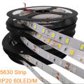 5m DC 12V 5730 LED Strip 5630 SMD Flexible LED Strip 60LED/m Warm White Cold White Red Green Blue 4000K IP20 IP65Waterproof. 