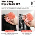 Brand Bytes 2 In 1 Silicone Shampoo Brush Handheld Round Soft Scalp Massage Brush Bath Massage Brush Hair Shower Brush Comb SPA Shower Brush. 