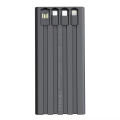 Boost Voltron Power Bank - 10,000mAh, 4 Built-in Cables, 3 Outputs, Type-C, Micro & USB. 