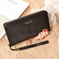Forever Young Wallet Women Long PU Standard Wallets New Retro Female Smooth Zipper Purse Lady Wrist Bag Card Pockets. 