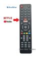 EcoStar Remote For Smart LED TV with YouTub & Netflex Button. 