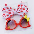 【hot】 2Pcs/Pack Bows Headband Round Sunglasses For Children Kids Vintage Summer Sun Glasses Protection Glasses Baby Hair Accessories. 