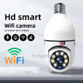 2026 Smart WiFi Bulb Security Camera 2MP 1080P 360° Rotation Wireless CCTV with Two Way Audio Night Vision Auto Tracking Motion Detection Mobile View Compatible with V380 Pro App Ideal for Home Baby Monitoring - White. 