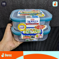 Premium Kitchen Essentials - PACK OF 2 Multipurpose Oven Safe Airtight BPA-Free Food Storage Containers Set with 4-Side Hinged Locking Snap Lids - 1400ml Capacity. 