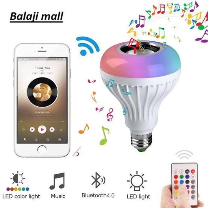 Bluetooth Speaker Bulb Smart LED RGB + Remote Control Wireless Disco Audio Music Multi Color Dimmable Lamp