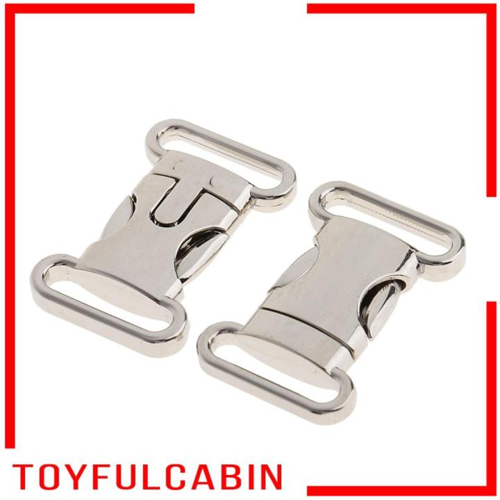 【TOYFULCABIN】 2x Metal Side Release Buckle Clip for Craft Webbing Paracord Bag Strap