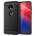 lthmy for Motorola Moto Z4 Case Carbon Fiber TPU Soft Silicone Back Cover Armor Phone Case Casing. 