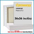 Openness - Pack of 2 Primed Canvases All Sizes - Round, Square, Rectangular, for Painting - Big, Small, Framed, Stretched Art Panels. 