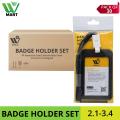 Pack of 30: WBM Badge Holder Set, Transparent Cover Suitable for All Kind of ID Cards, Moisture and Scratch Protection Badge Holder - Black. 