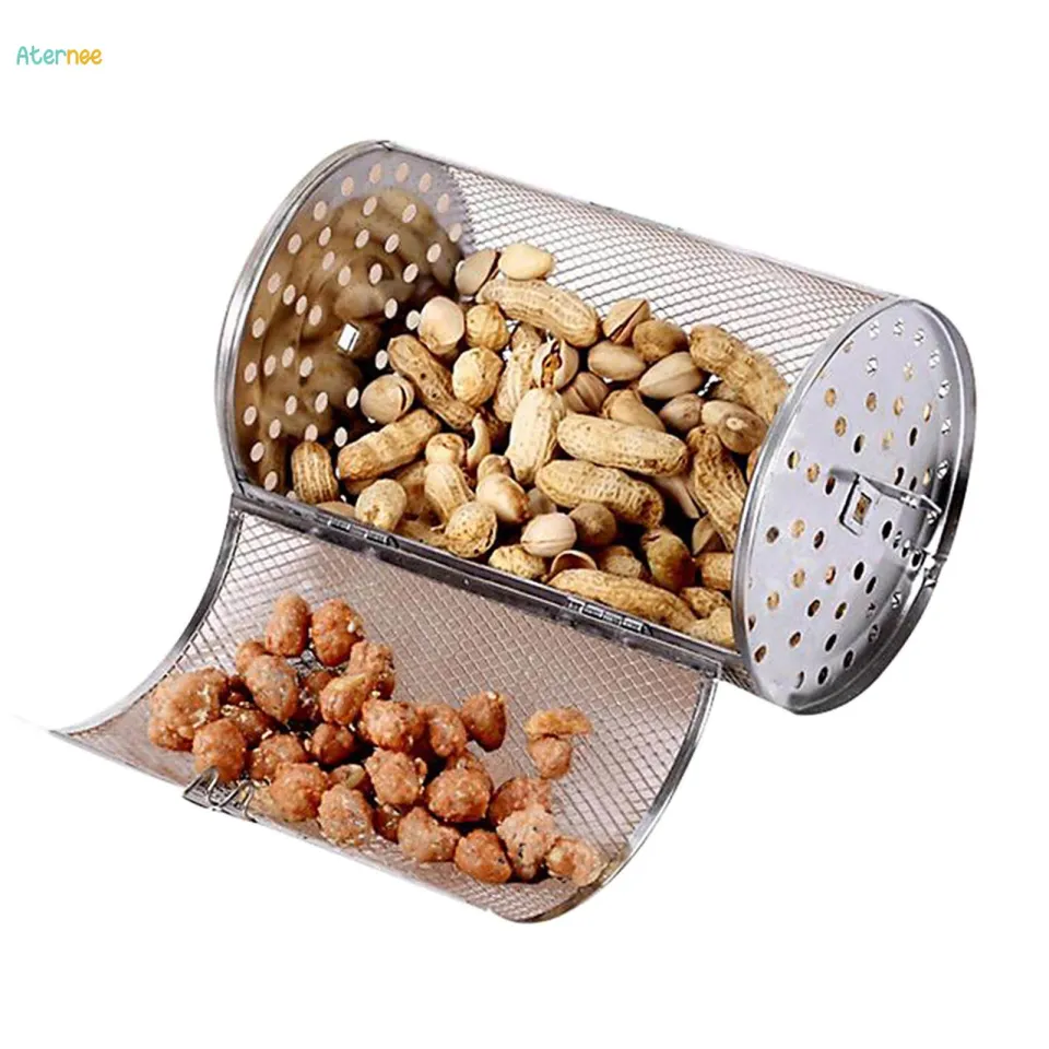 Stainless Steel Rotisserie Grill Roaster Drum Oven Basket For Roast Baking Peanut Dried Nut Coffee Beans Bbq