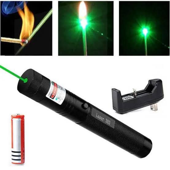 Green LASER LIGHT, Green Laser Pointer With Rechargeable Battery, Charger and Lock Key for teaching, astronomy, pets training, tour guide, classroom and business presentations, outdoor activities, travel, amazement etc