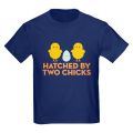 Hatched By Two Chicks Light Kids T-Shirt. 