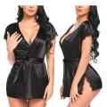 Style up Black long nighty with robe, hot nighty dress, girls nighties,, sexy nighty dress,, daraz nighty, nighty for women. 