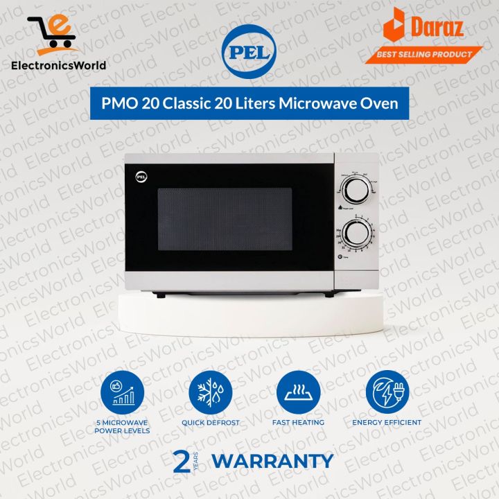 PEL Micro Oven | Model PMO 20 Classic | Size 20 Liters | Solo Series | 5 Micro Power Level - 2 Years Warranty