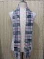 Mens Winter Muffler 100 Percent Lambs Wool White 11.5x60 Inches Soft and Warm. 