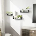 Floating Shelves Wall Mounted, MDF Wood Shelves Wall Bookshelves Set of 3 for Bedroom, Living Room, Bathroom, Kitchen. 