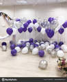 Purple, Silver and White Latex Balloons 16 inches (50 Pcs). 