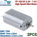 2PCS FF-180-Motor DC 2.4V-7.4V High Speed Mini 20mm Metal Brush Motor For Electric Shaver Toy Car Boat Fan. 